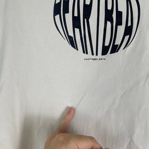 Courrèges White Heart Beat T-Shirt Size Small - Picture 5 of 8